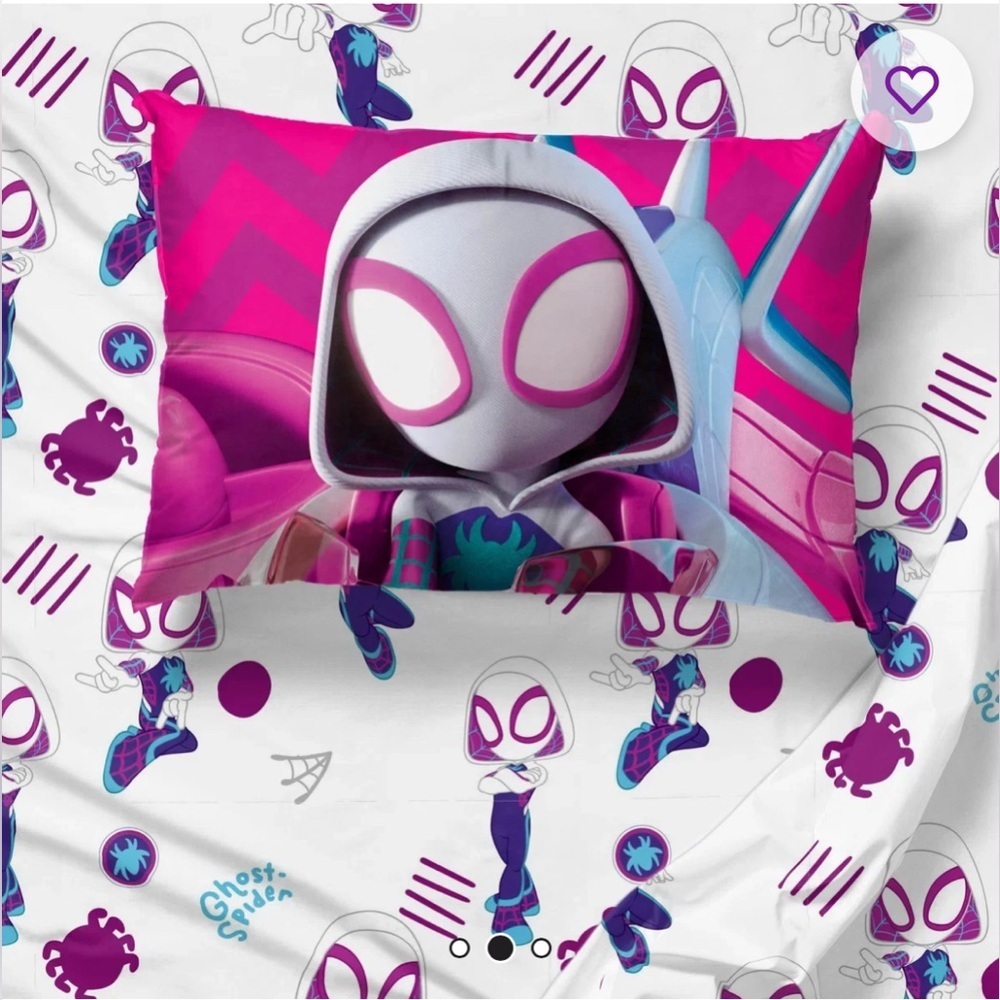NEW Marvel Ghost Spider Gwen Spider-Man Twin Sheet Set  - Pink and Blue - Picture 10 of 10